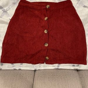 Single Pocket Front A-Line Corduroy skirt